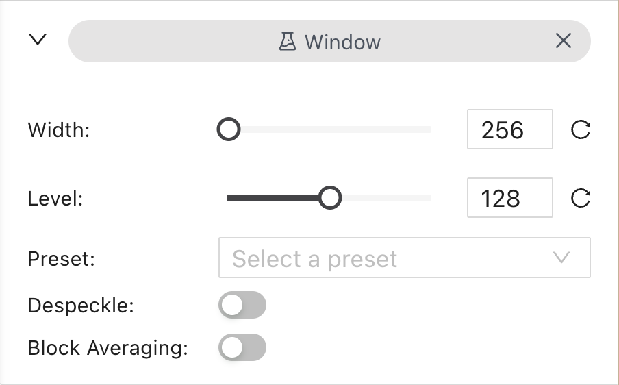DICOM smoothing controls