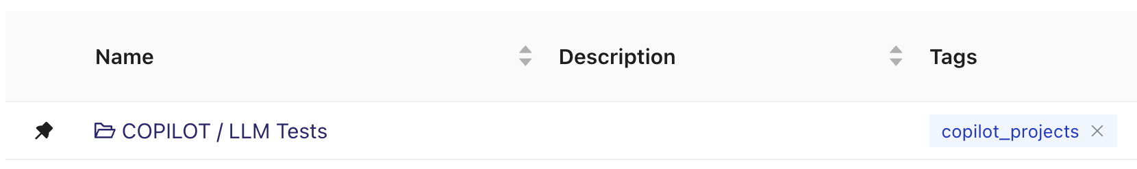 Project tags on the Projects page