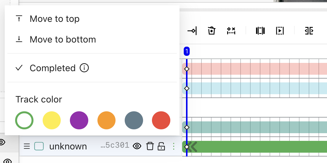 Video timeline track controls